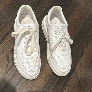 Voile Blanche White Lace-Up Sneakers
